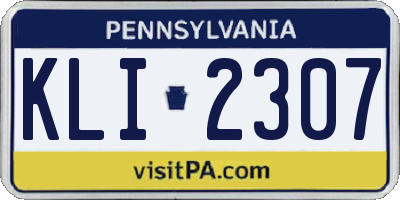 PA license plate KLI2307