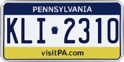 PA license plate KLI2310