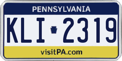 PA license plate KLI2319