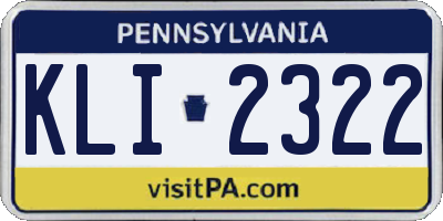PA license plate KLI2322