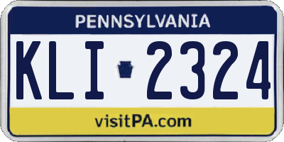 PA license plate KLI2324