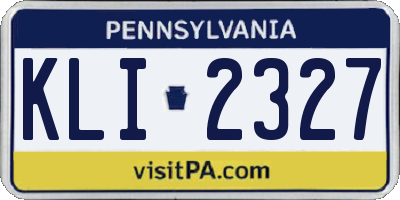 PA license plate KLI2327