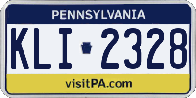 PA license plate KLI2328