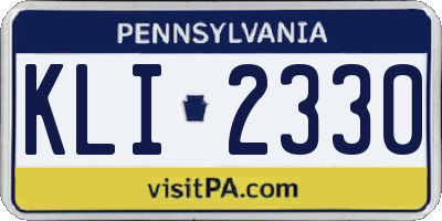 PA license plate KLI2330