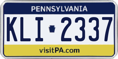 PA license plate KLI2337