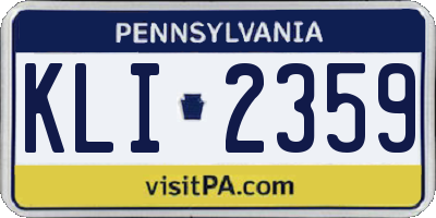 PA license plate KLI2359
