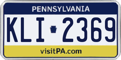 PA license plate KLI2369