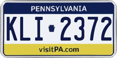 PA license plate KLI2372