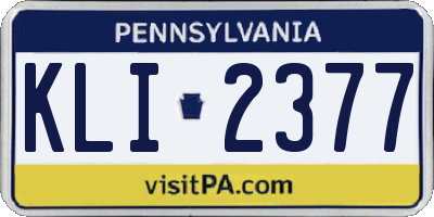 PA license plate KLI2377