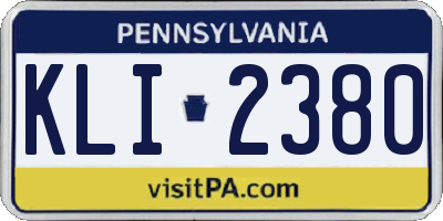 PA license plate KLI2380