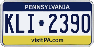 PA license plate KLI2390