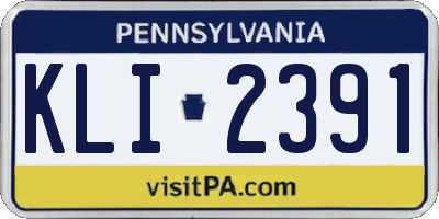 PA license plate KLI2391