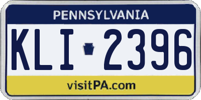 PA license plate KLI2396