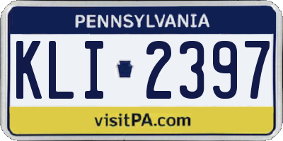 PA license plate KLI2397