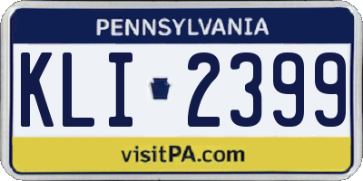 PA license plate KLI2399