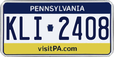PA license plate KLI2408