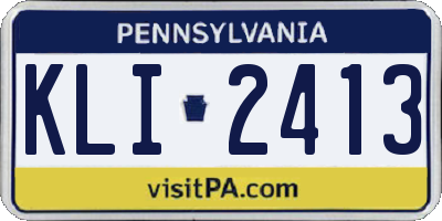 PA license plate KLI2413