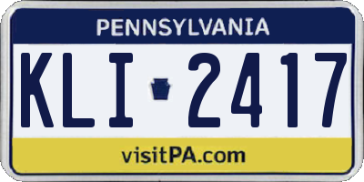 PA license plate KLI2417