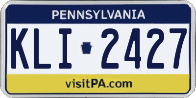 PA license plate KLI2427