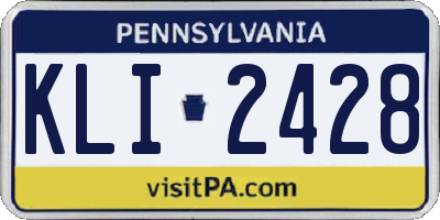 PA license plate KLI2428