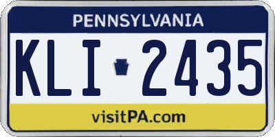 PA license plate KLI2435
