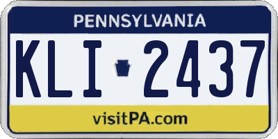 PA license plate KLI2437