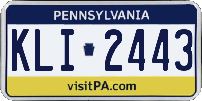 PA license plate KLI2443