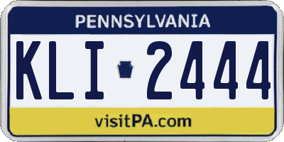PA license plate KLI2444