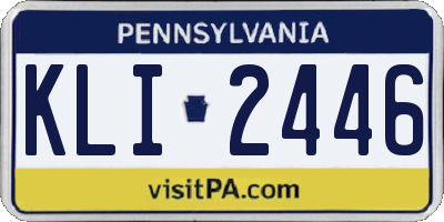 PA license plate KLI2446