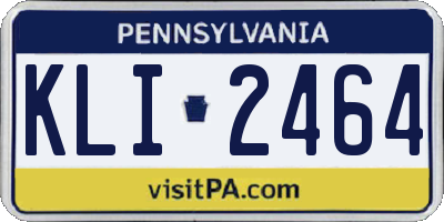 PA license plate KLI2464