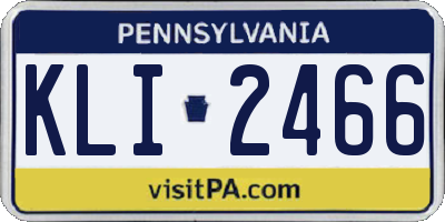PA license plate KLI2466