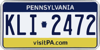 PA license plate KLI2472