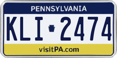 PA license plate KLI2474