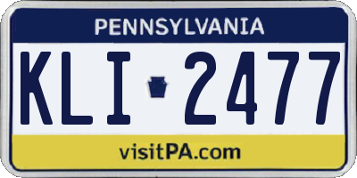 PA license plate KLI2477