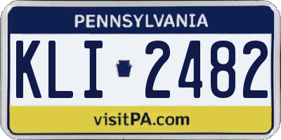 PA license plate KLI2482