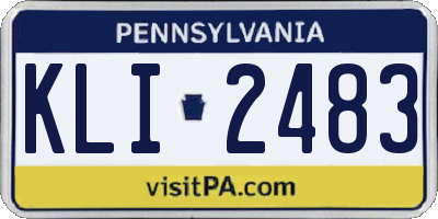 PA license plate KLI2483
