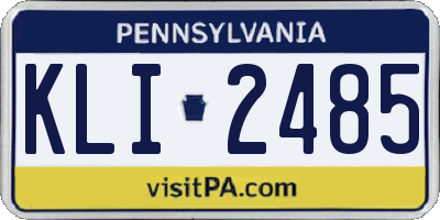 PA license plate KLI2485