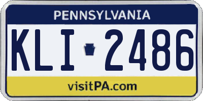 PA license plate KLI2486