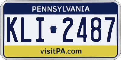 PA license plate KLI2487