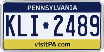 PA license plate KLI2489