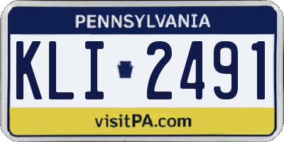PA license plate KLI2491