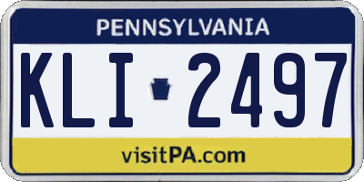 PA license plate KLI2497