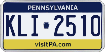 PA license plate KLI2510