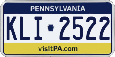 PA license plate KLI2522