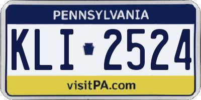 PA license plate KLI2524
