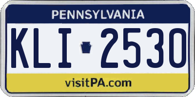 PA license plate KLI2530
