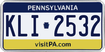 PA license plate KLI2532