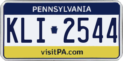 PA license plate KLI2544
