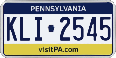 PA license plate KLI2545