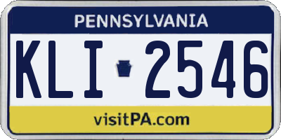 PA license plate KLI2546